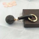 Mickey Head Keychain Rhinestone Ball Charms Bag Car Pendant
