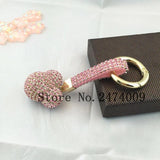 Mickey Head Keychain Rhinestone Ball Charms Bag Car Pendant