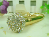 Big Mic Music Microphone Keyring Rhinestone Crystal Pendant Gift