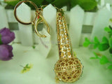 Big Mic Music Microphone Keyring Rhinestone Crystal Pendant Gift