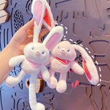 Plush Rabbit Keychain for Bag Charm - Animal Bunny Doll Key Chain