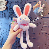 Plush Rabbit Keychain for Bag Charm - Animal Bunny Doll Key Chain