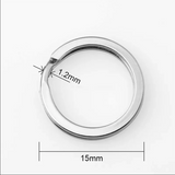 100pcs 15mm Stainless Steel Split Key Rings Keychain Charm Tag DIY Keyrings