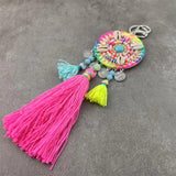 Hawaii Life Tree Tassel Keychain Women Boho Key Holder Keyring Bag Charm