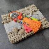 Hawaii Life Tree Tassel Keychain Women Boho Key Holder Keyring Bag Charm