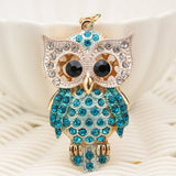 Owl Metal Keychain Rhinestone Pendant Bag Charm for Women