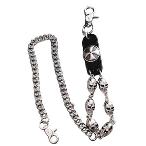 Skull Charm Gothic Rock Metal Chains Waist Trousers Key Chain Ring