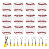 12pcs Acrylic Baseball Keychain Round Rings Key Ornament Camera Unisex