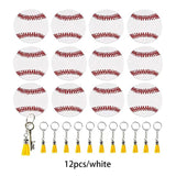 12pcs Acrylic Baseball Keychain Round Rings Key Ornament Camera Unisex