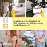 12pcs Acrylic Baseball Keychain Round Rings Key Ornament Camera Unisex