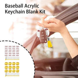 12pcs Acrylic Baseball Keychain Round Rings Key Ornament Camera Unisex
