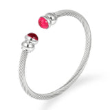 Stackable Bangle Cuff For Women Wedding CZ Dubai Silver Bracelets