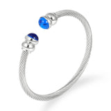Stackable Bangle Cuff For Women Wedding CZ Dubai Silver Bracelets