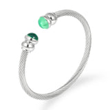 Stackable Bangle Cuff For Women Wedding CZ Dubai Silver Bracelets