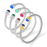 Stackable Bangle Cuff For Women Wedding CZ Dubai Silver Bracelets