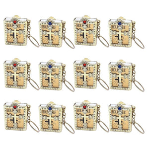 12pcs Religious Catholic Key Chain Gift Cross Bible Pendant