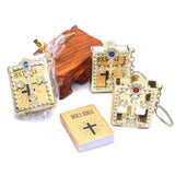 12pcs Religious Catholic Key Chain Gift Cross Bible Pendant