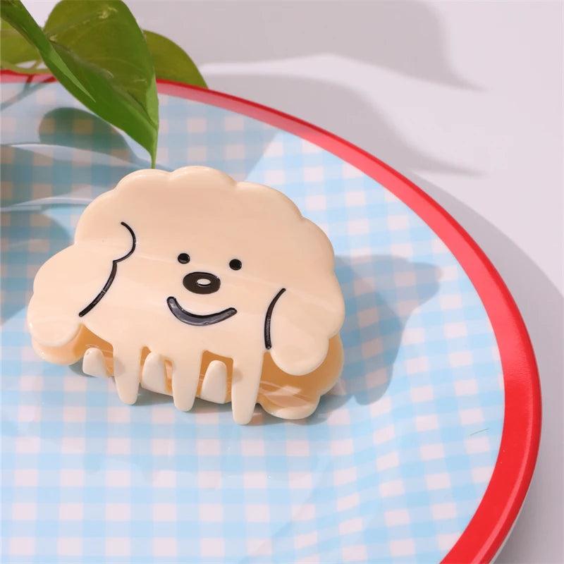Retro Puppy Hair Claws with Shark Clips for Women