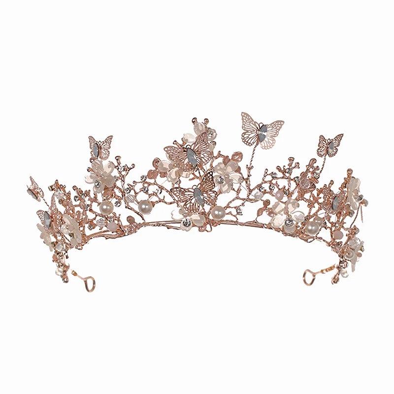 Pearl Rhinestone Bridal Crown Tiara Wedding Hair Accessories