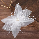 3Pcs Pink Flower Hair Clips Crystal Hair Jewelry Wedding Hair Accessories
