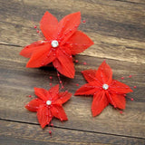 3Pcs Pink Flower Hair Clips Crystal Hair Jewelry Wedding Hair Accessories