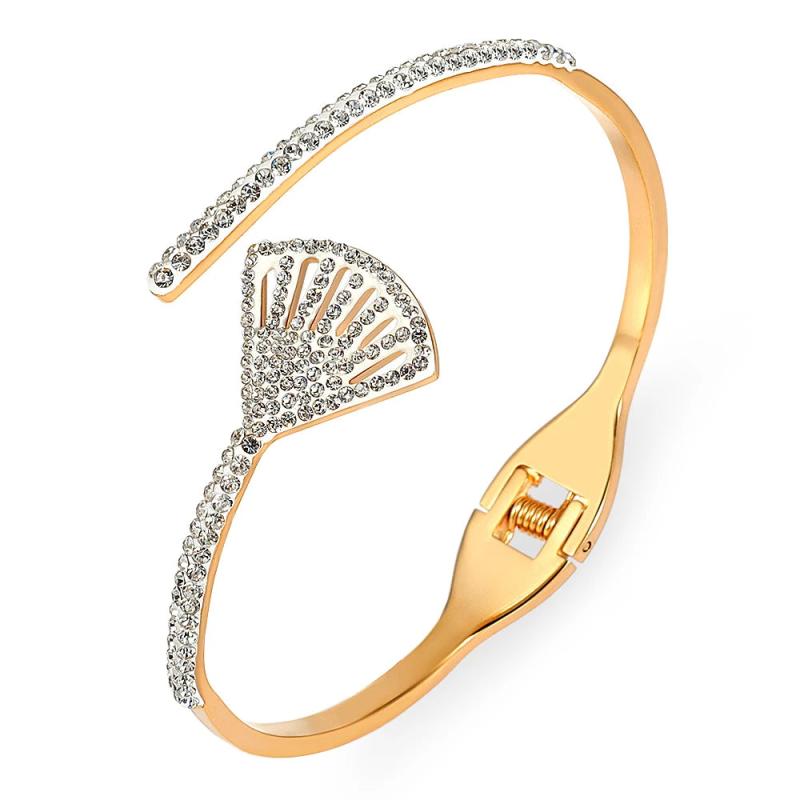 Natural Shell Cuff Bracelet Stainless Steel Arm Bangle