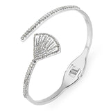 Natural Shell Cuff Bracelet Stainless Steel Arm Bangle