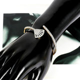 Natural Shell Cuff Bracelet Stainless Steel Arm Bangle