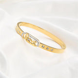 Women Stainless Steel Bracelet Zircon Bangles Jewelry