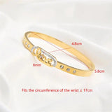 Women Stainless Steel Bracelet Zircon Bangles Jewelry