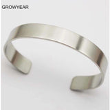Silver Stainless Steel Men Cuff Bracelet