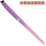Long Straight Hair Rope Clip In Highlight Rainbow Hair Streak Pink