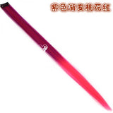 Long Straight Hair Rope Clip In Highlight Rainbow Hair Streak Pink
