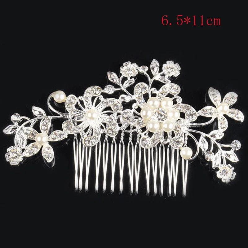 Bridal Wedding Accessories Hair Comb Jewelry Romantic Hair Pin Tiara Silver