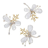 Dragonfly Lace Pearls Wedding Hair Accessories Hair Clip Bridal Jewelry