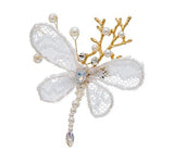 Dragonfly Lace Pearls Wedding Hair Accessories Hair Clip Bridal Jewelry