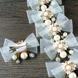Dragonfly Lace Pearls Wedding Hair Accessories Hair Clip Bridal Jewelry