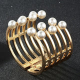 Bohemia Pearl Layer Winding Bracelet Exaggerate Bangle Women Jewelry