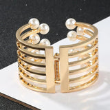 Bohemia Pearl Layer Winding Bracelet Exaggerate Bangle Women Jewelry