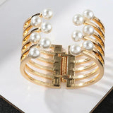 Bohemia Pearl Layer Winding Bracelet Exaggerate Bangle Women Jewelry