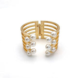 Bohemia Pearl Layer Winding Bracelet Exaggerate Bangle Women Jewelry