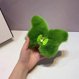 Korea INS Green 3D Plush Butterfly Hair Claws Women Sweet Big Hair Clips
