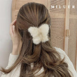 Korea INS Green 3D Plush Butterfly Hair Claws Women Sweet Big Hair Clips