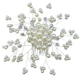 Bridal Hair Combs Silver Pearl Rhinestone Head Jewelry