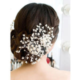 Bridal Hair Combs Silver Pearl Rhinestone Head Jewelry