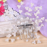 Bridal Hair Combs Silver Pearl Rhinestone Head Jewelry