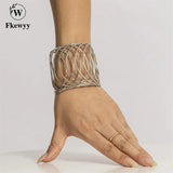 Bohemian Women Bangle Jewelry Geometric Mesh Metal Gothic Accessory