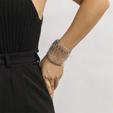 Bohemian Women Bangle Jewelry Geometric Mesh Metal Gothic Accessory