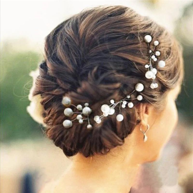 6Pcs Bridal Pearl Flower Headpiece Hair Pin Hairpin
