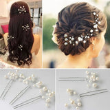6Pcs Bridal Pearl Flower Headpiece Hair Pin Hairpin
